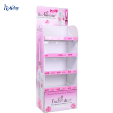 Walmart Approved Supermarket Display Shelf,4 Tier Cardboard Shelves Display With Iron Pipe Support